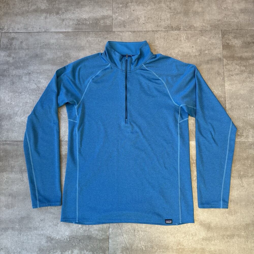 Patagonia Capilene Midweight Pullover Mens Medium Blue Quarter Zip Base Layer